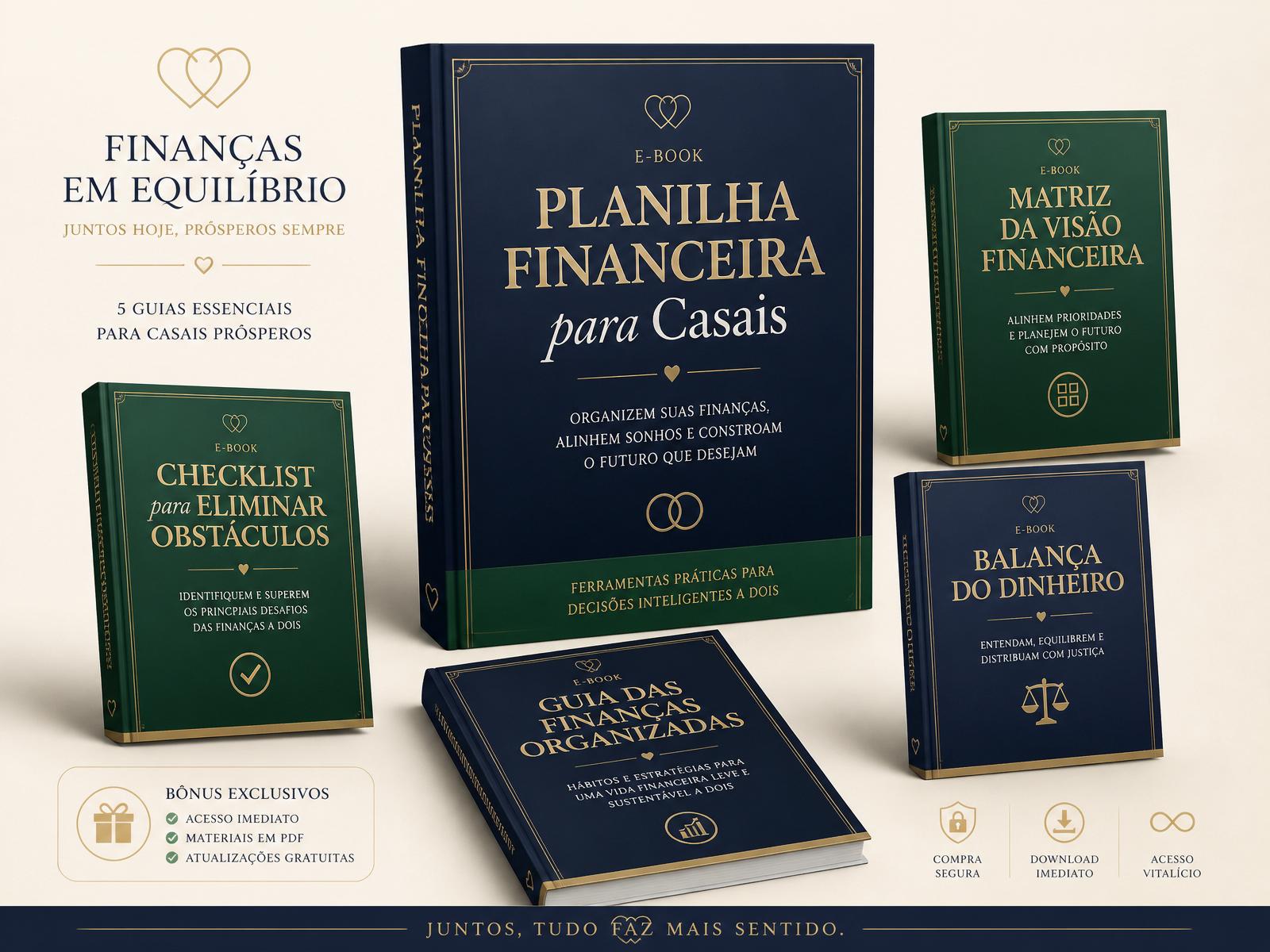 Conjunto completo de materiais do Diagnóstico Financeiro para Casais